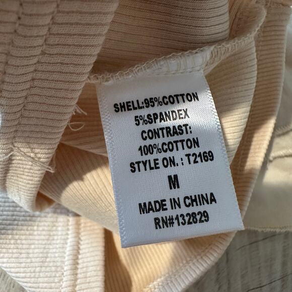 Miou Muse Ribbed Flutter Sleeve Top Blouse M - Picture 5 of 7